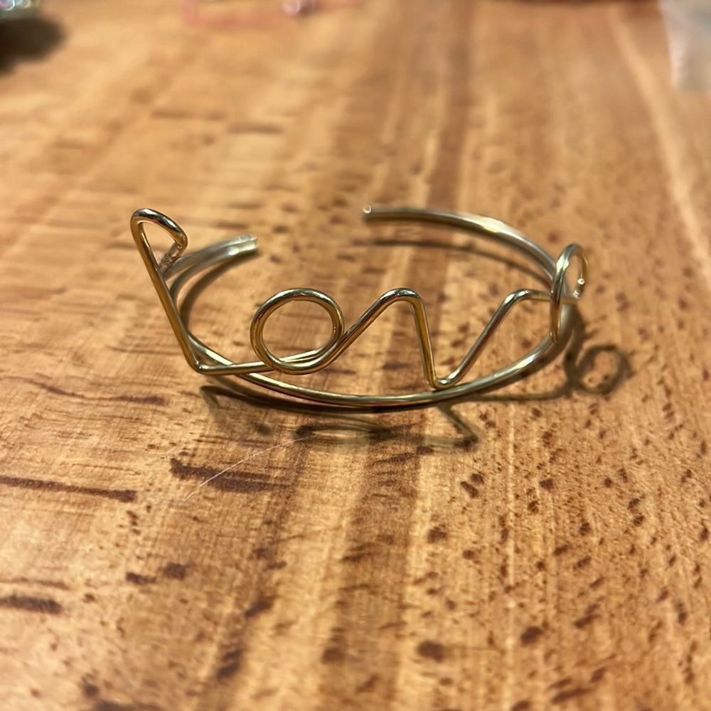 Handmade gold LOVE bracelet